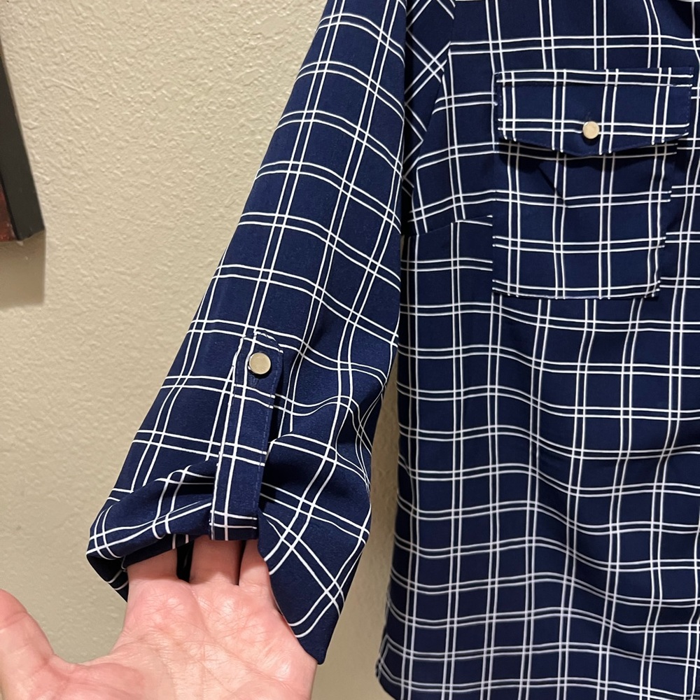 Notations Button Down Blouse Size M - image 4